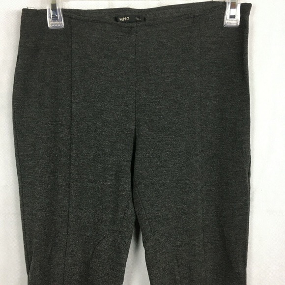 MNG Mango Ming Pants Womens Sz S Charcoal Gray Cotton Stretch Knit Skinny Slim - Picture 2 of 9